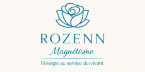 Logo du site : image de rose et nom du site, Rozenn magnétiseur